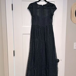 Beautiful maxi navy blue Zara lace dress size S